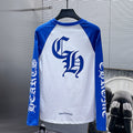 Chrome Hearts CH Gothic Raglan Long Sleeve Tee – Blue / White