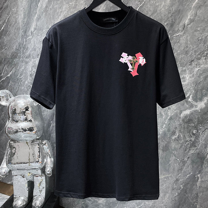 Chrome Hearts Rainbow Multi-Color Fleur Cross Explosion Tee – Black / White