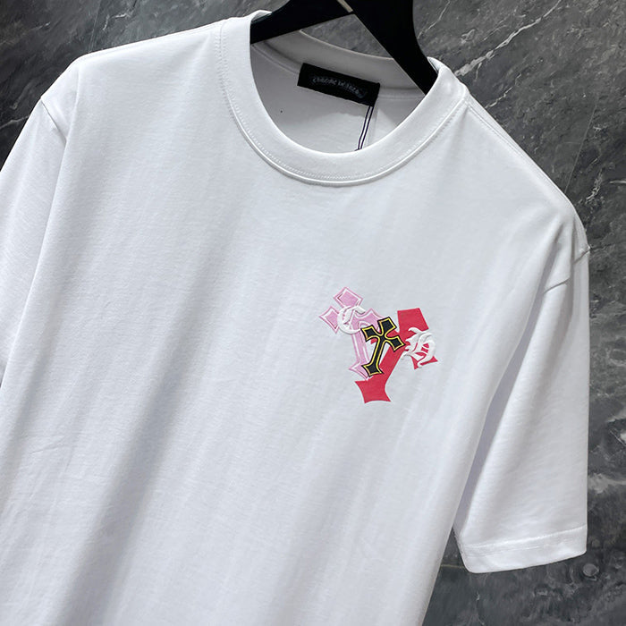 Chrome Hearts Rainbow Multi-Color Fleur Cross Explosion Tee – Black / White