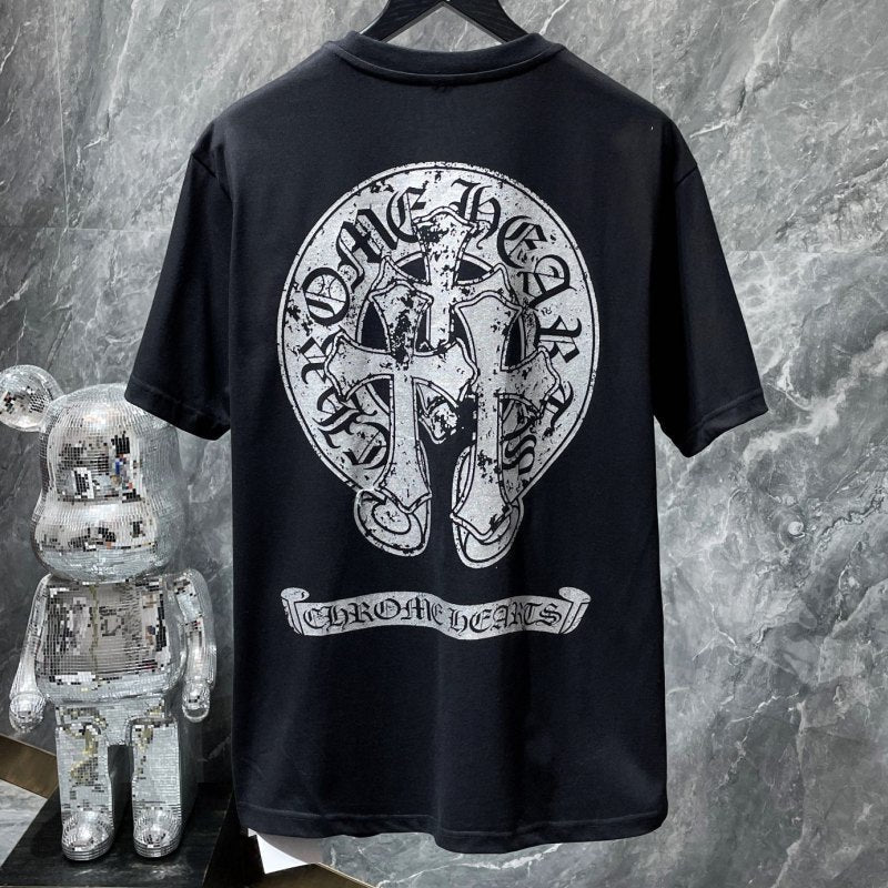 Chrome Hearts Signature Cotton T-Shirt – Black, Grey & White