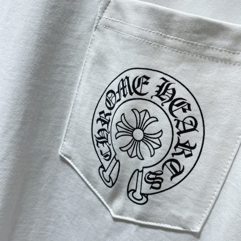 Chrome Hearts Horseshoe Circle Gothic Logo Tee – Black / White