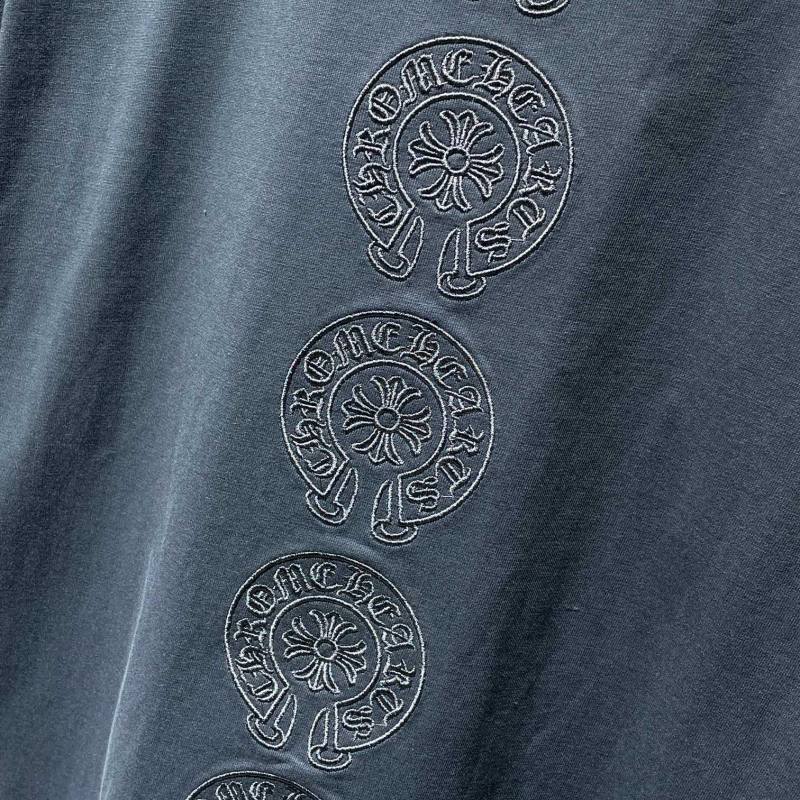 Chrome Hearts Six-Stack Horseshoe Circle Tonal Embroidered Tee – Black / Grey / White