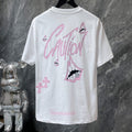 Chrome Hearts x Matty Boy Caution Pink Lips Graphic Tee – White / Black / Gray