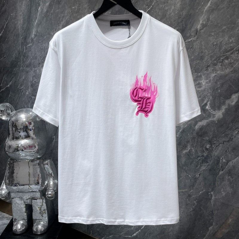 Chrome Hearts Green Gothic Flame Drip Graphic Tee – Black / White