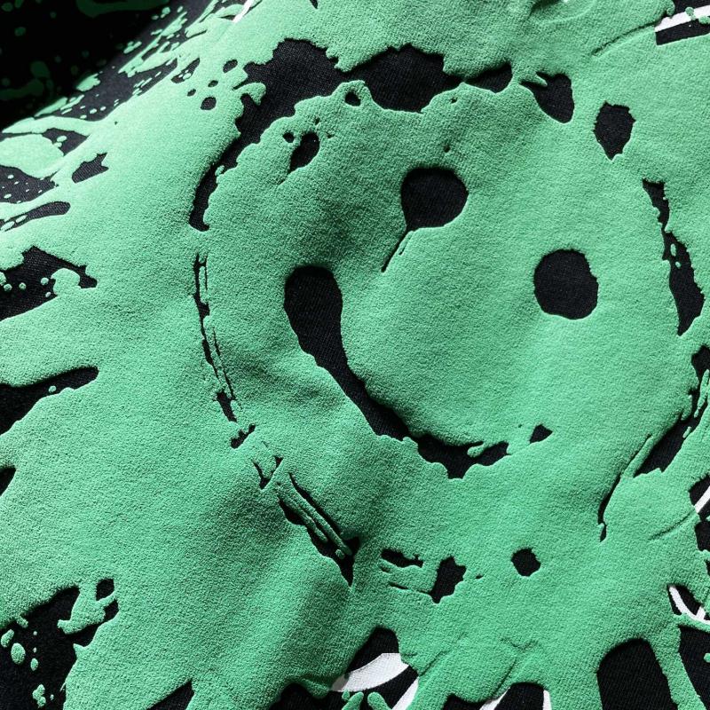 Chrome Hearts x Matty Boy Neon Green Smiley Paint Splash Tee – Black / White
