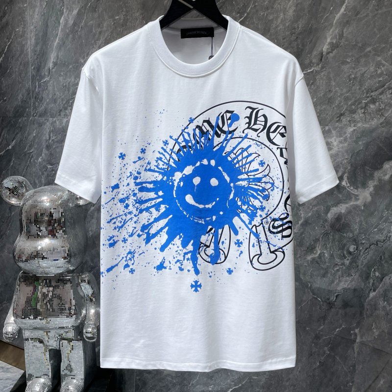 Chrome Hearts x Matty Boy Neon Green Smiley Paint Splash Tee – Black / White