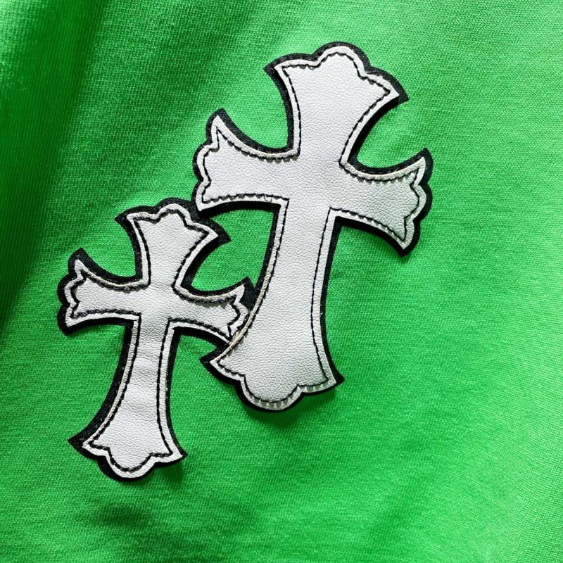 Chrome Hearts Checkered Smiley Barbed Wire Cross Graphic Tee – Green
