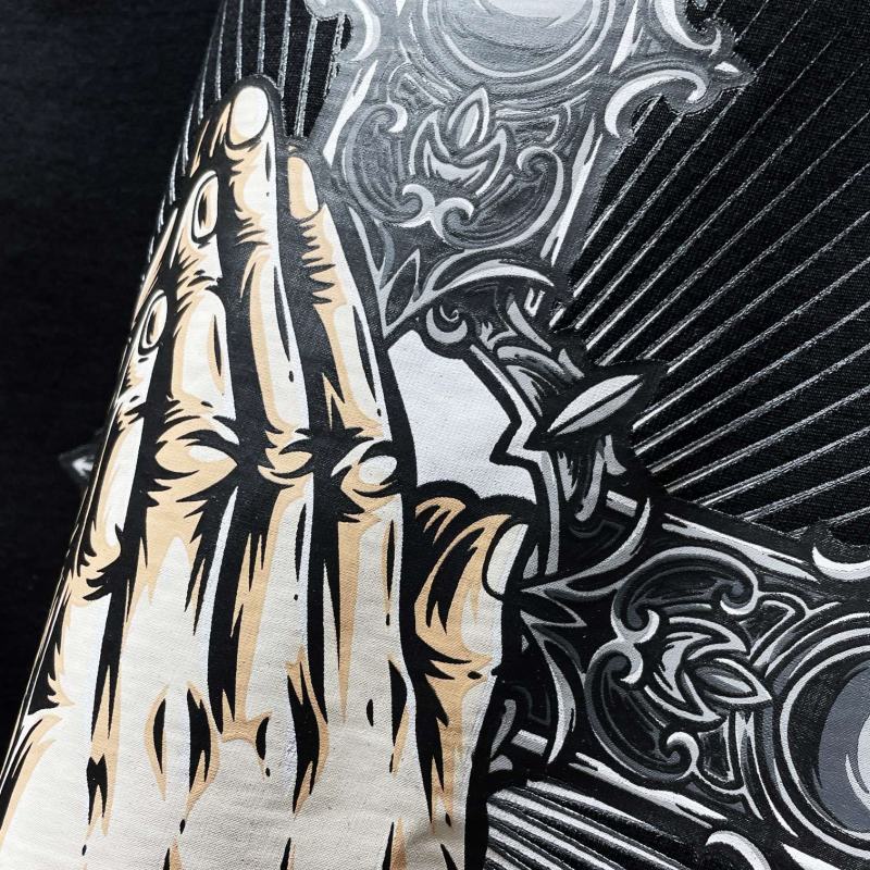 Chrome Hearts Praying Hands Cross Radiant Graphic Tee – Black / White