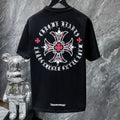 Chrome Hearts Red Rose Cross Medallion Gothic Circle Tee – Black / White