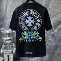 Chrome Hearts Rainbow Cross Circle Gothic Graphic Tee – Black / White