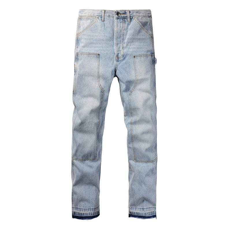 AMIRI Loose Fit Distressed Jeans – Full Length Denim