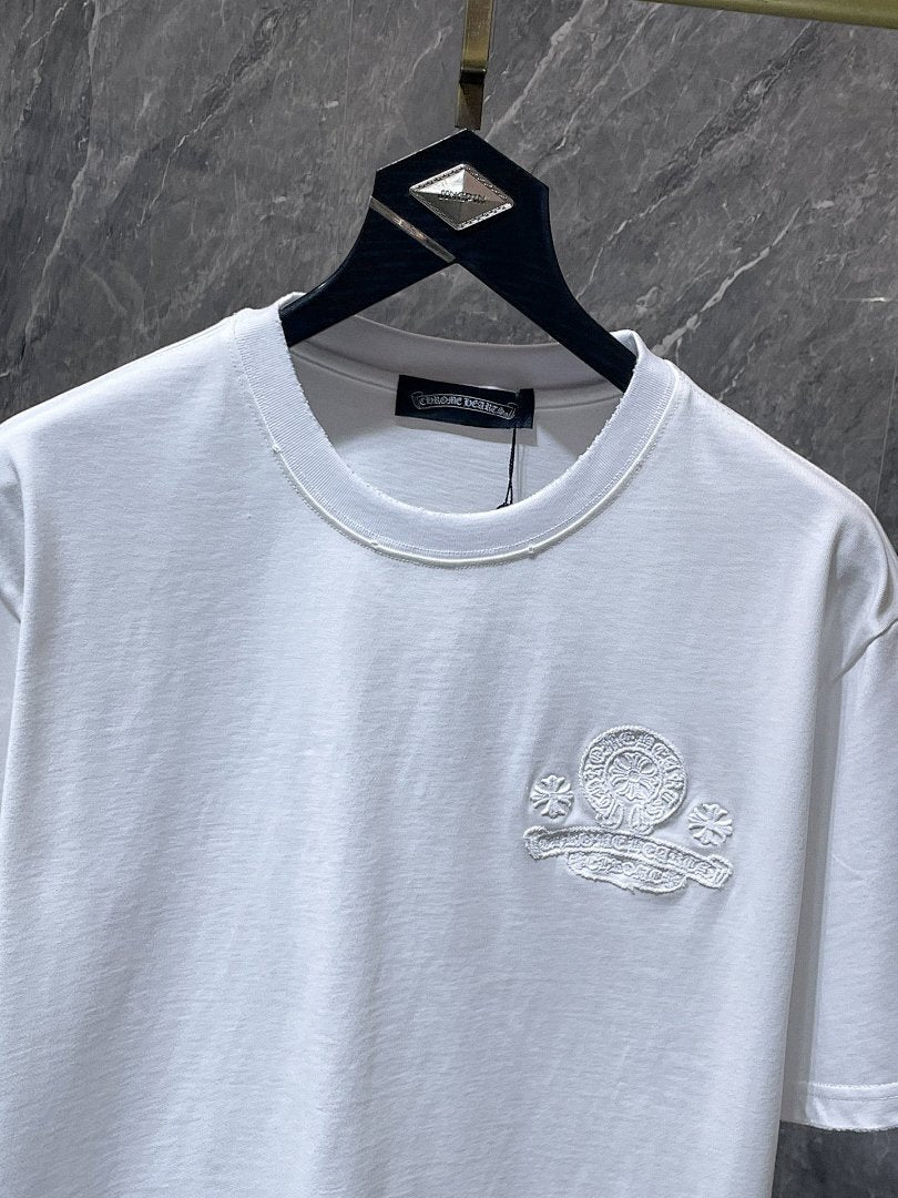Chrome Hearts Tonal Horseshoe Circle Embroidered Tee – White