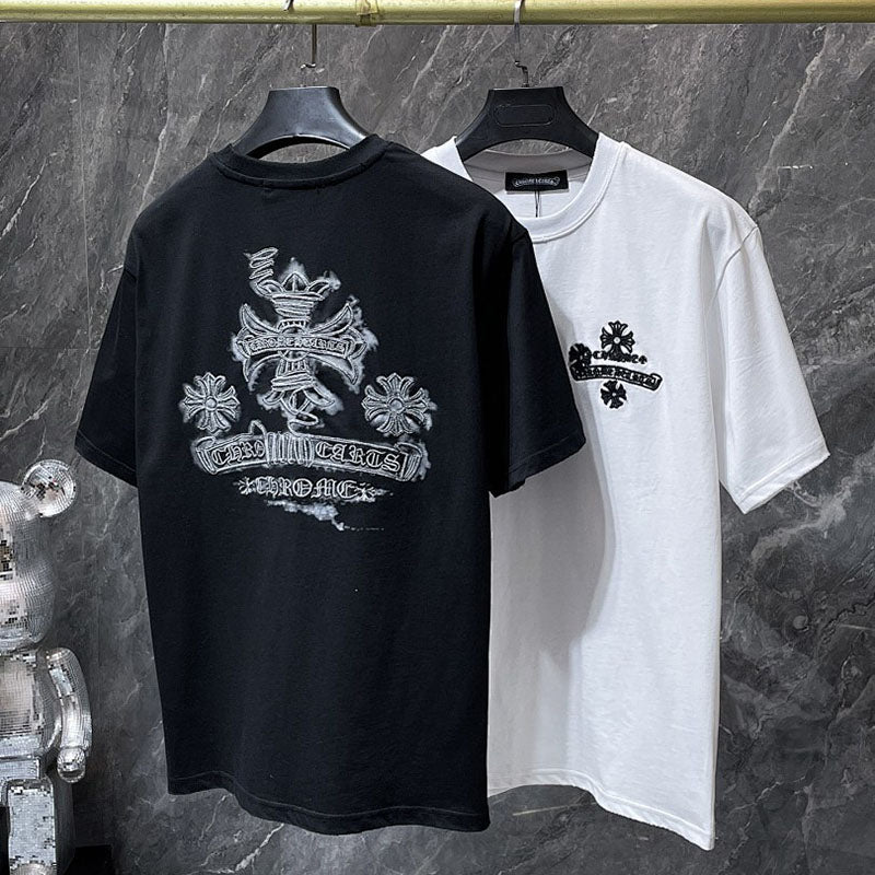 Chrome Hearts Crown Scepter Crest Embroidered Tee – Black