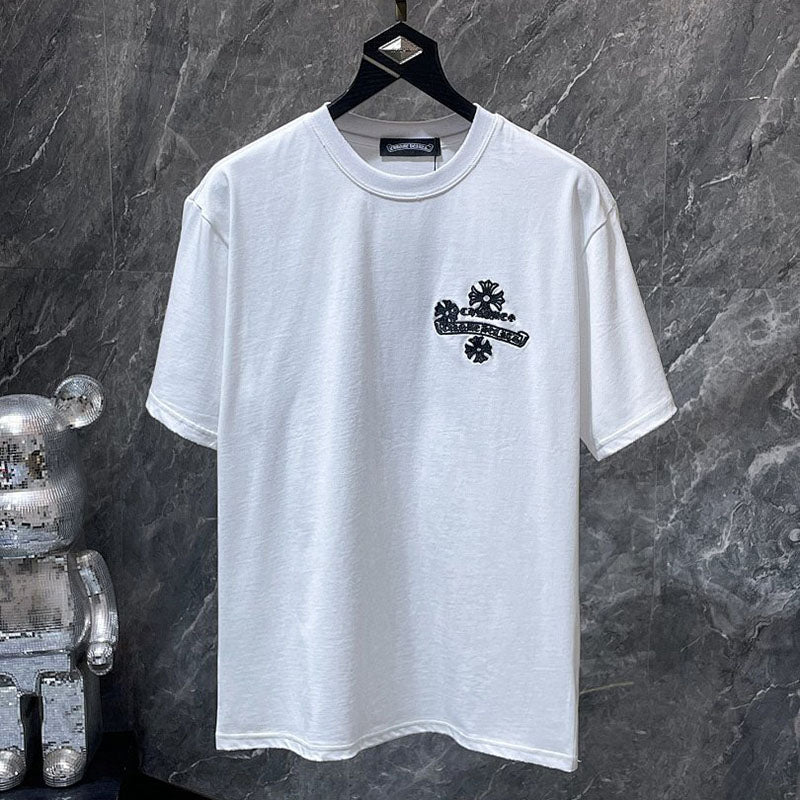 Chrome Hearts Crown Scepter Crest Embroidered Tee – White