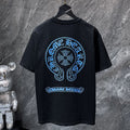Chrome Hearts Blue Gradient Horseshoe Cross Embroidered Tee – Black