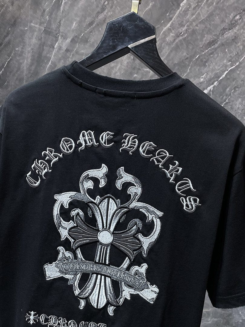 Chrome Hearts Gothic Cross Graphic T-Shirt | Black