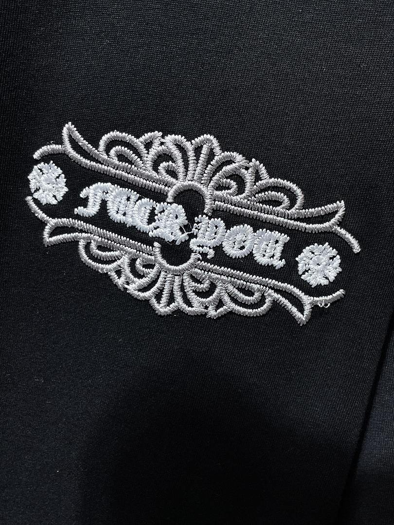 Chrome Hearts Fleur Cross Embroidered Graphic Tee – Black