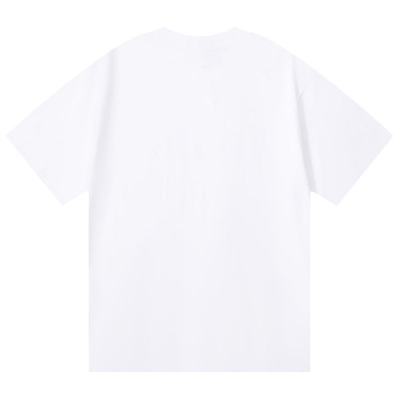 Purple Brand Logo Letter Pattern Print T-Shirt | White & Black