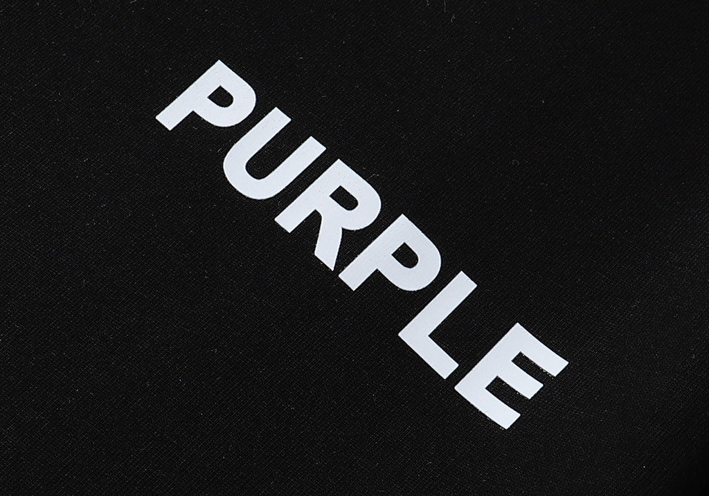 Purple Brand Logo Print T-Shirt | Black & White